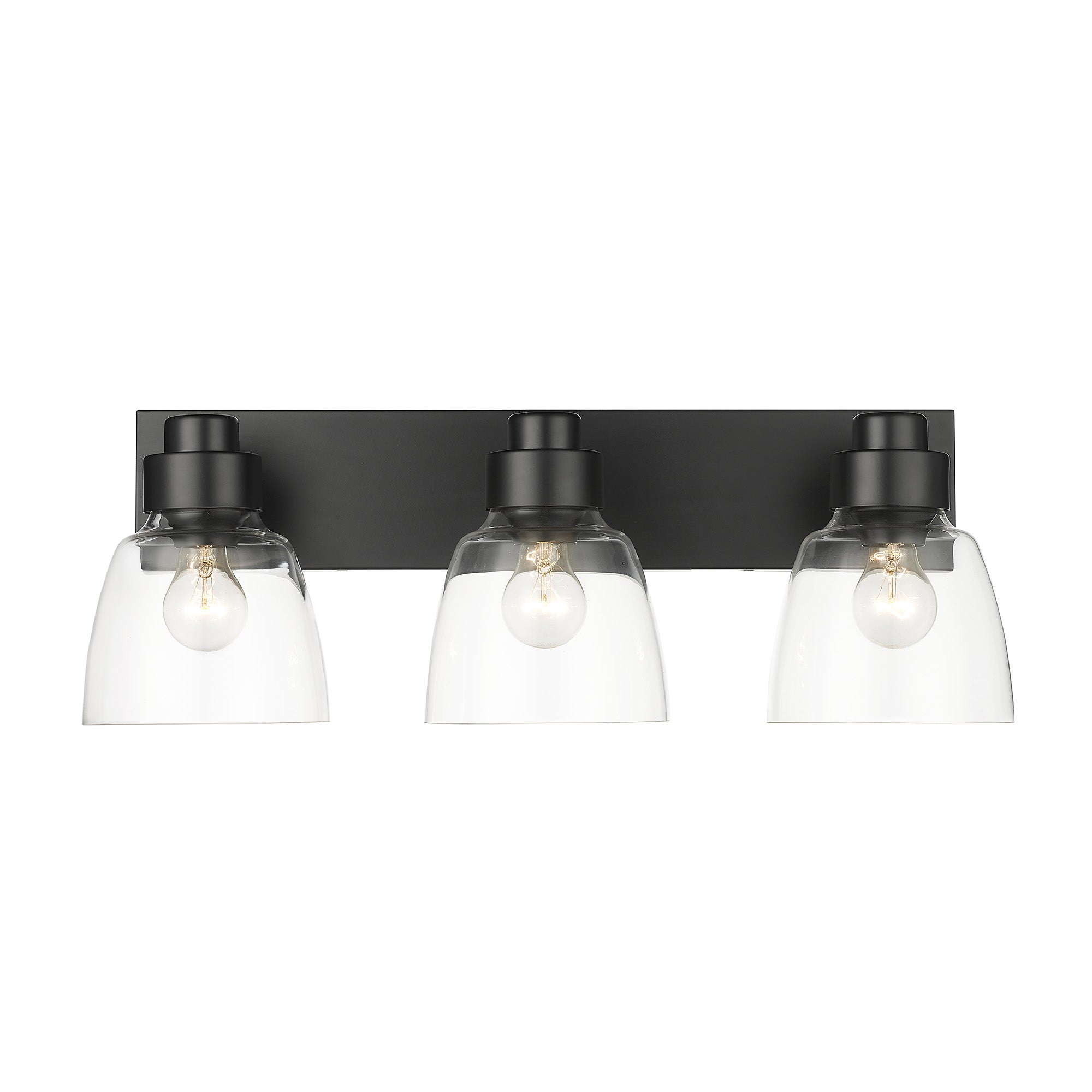 Remy 3 Light Bath Vanity - Matte Black - Golden Lighting