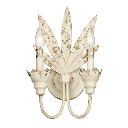 Lillianne 2 Light Wall Sconce - Antique Ivory - Golden Lighting