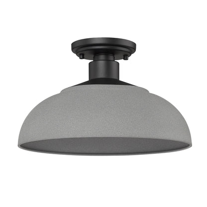 Levitt Semi-Flush - Outdoor - Natural Gray - Golden Lighting