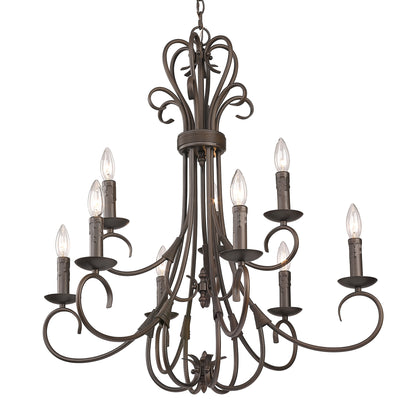 Homestead 2 Tier - 9 Light Candelabra Chandelier -  - Golden Lighting