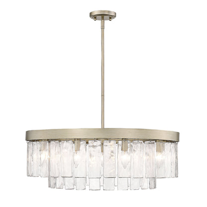 Ciara 9 Light Chandelier - White Gold - Golden Lighting