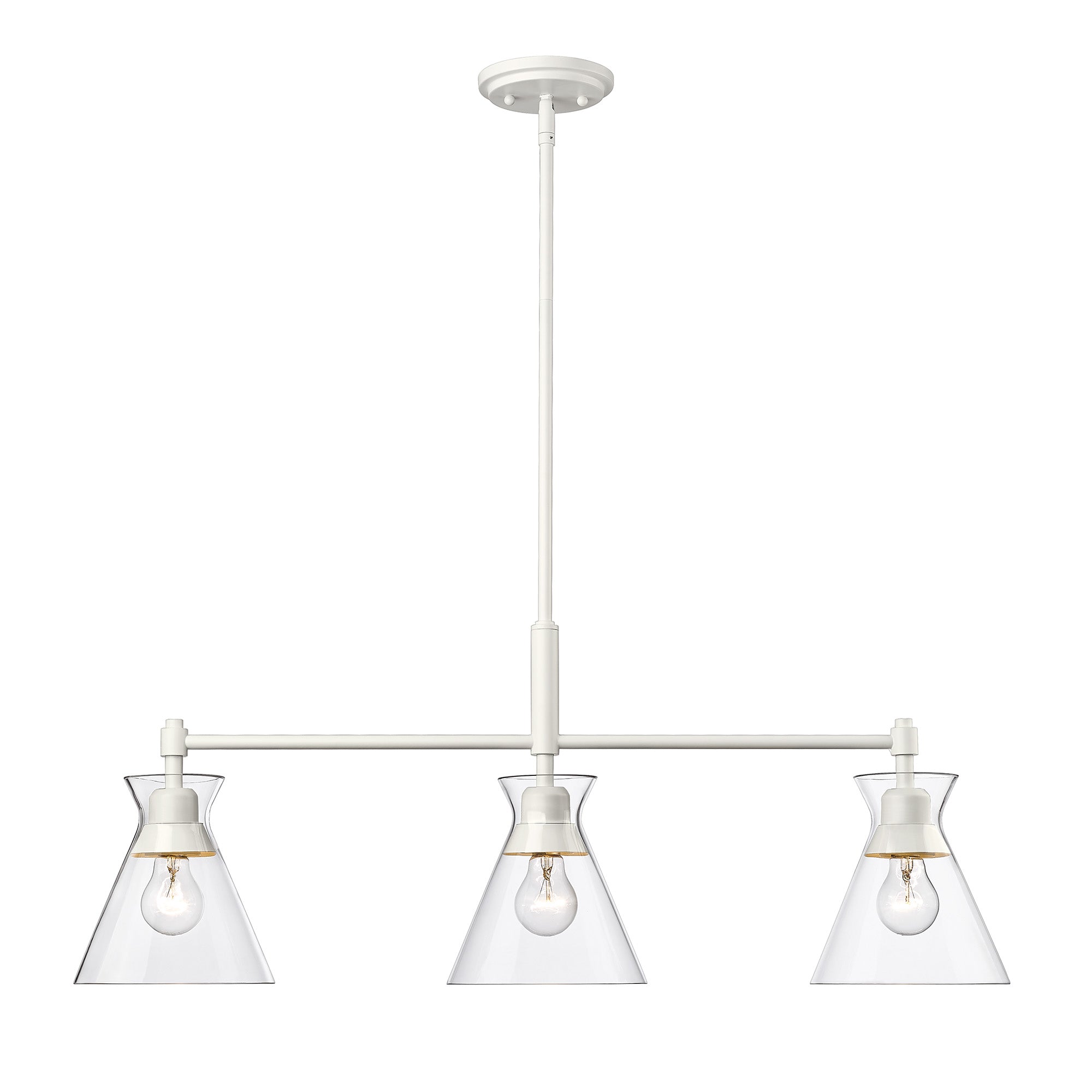 Malta Linear Pendant - Matte White - Golden Lighting