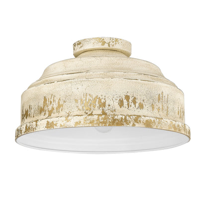 Keating Flush Mount - Antique Ivory - Golden Lighting