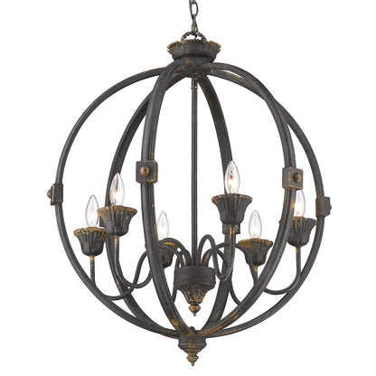 Jules 6 Light Chandelier -  - Golden Lighting