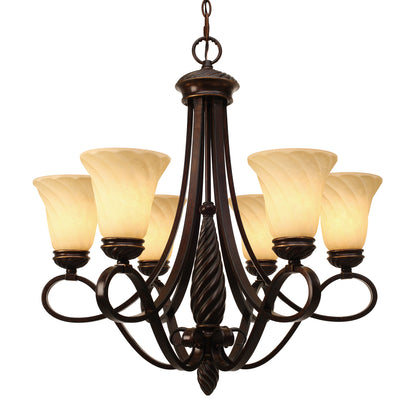 Torbellino 6 Light Chandelier -  - Golden Lighting