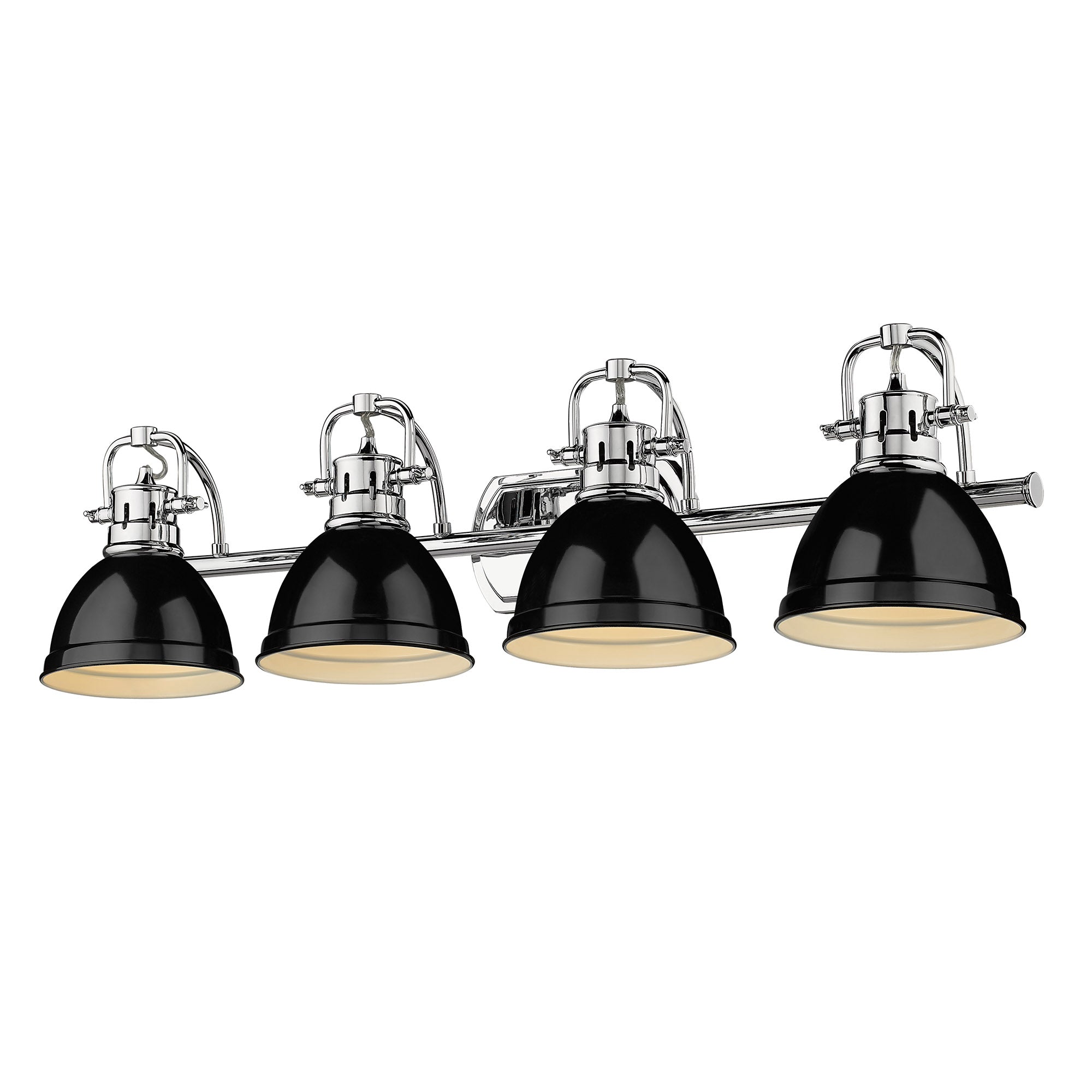 Duncan 4 Light Bath Vanity - Chrome / Black Shades - Golden Lighting