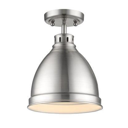 Duncan Flush Mount - Pewter / Pewter Shade - Golden Lighting