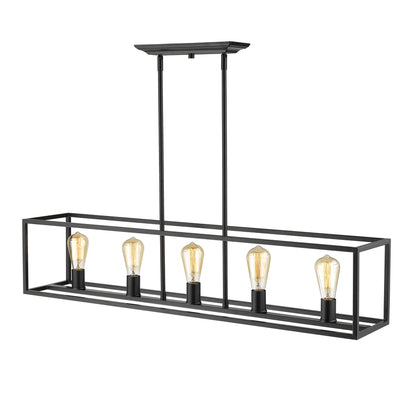 Wesson 5 Light Linear Pendant -  - Golden Lighting