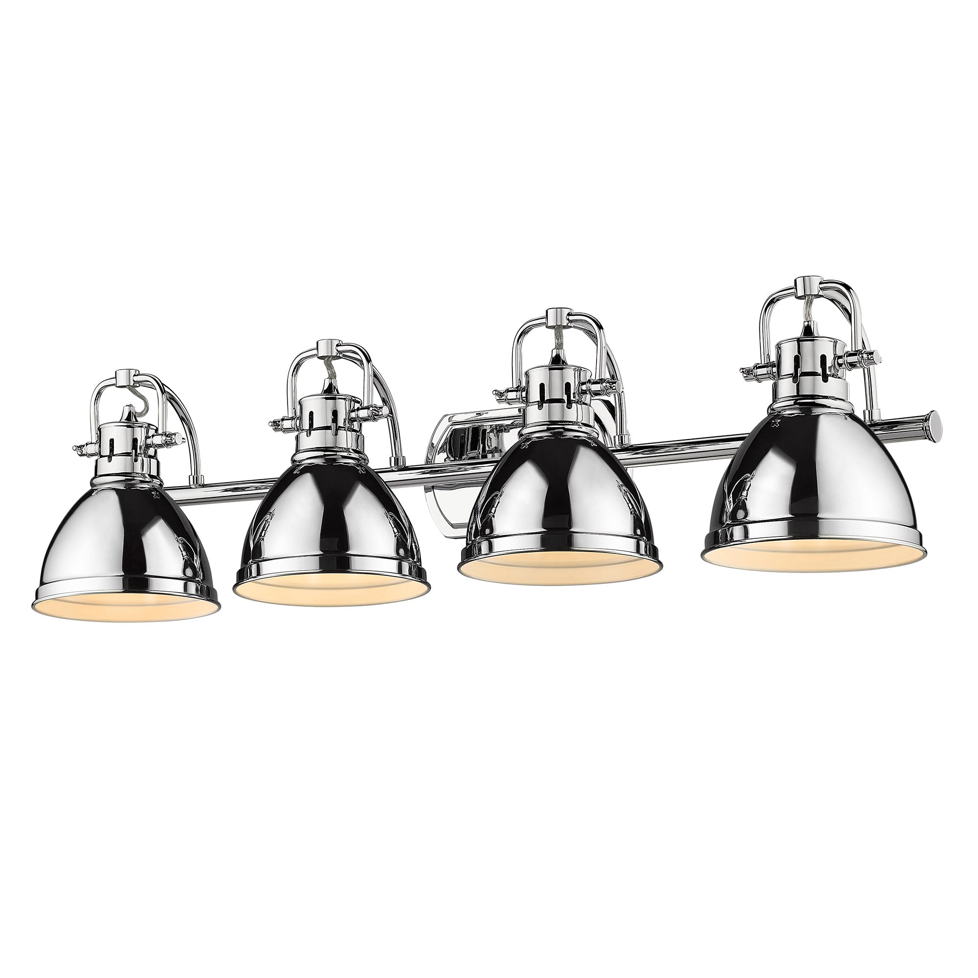 Duncan 4 Light Bath Vanity - Chrome / Chrome Shades - Golden Lighting