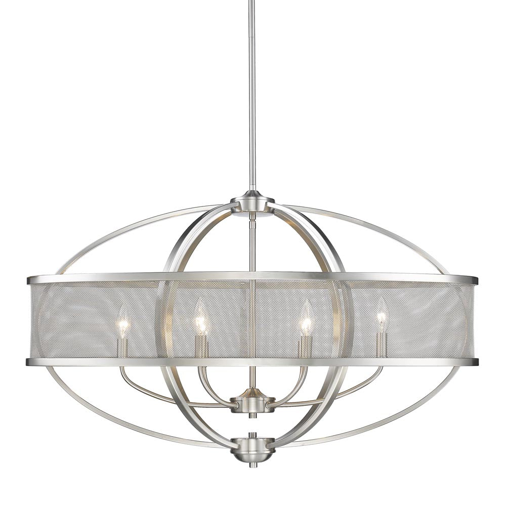 Colson Linear Pendant - Pewter / Pewter Shade - Golden Lighting