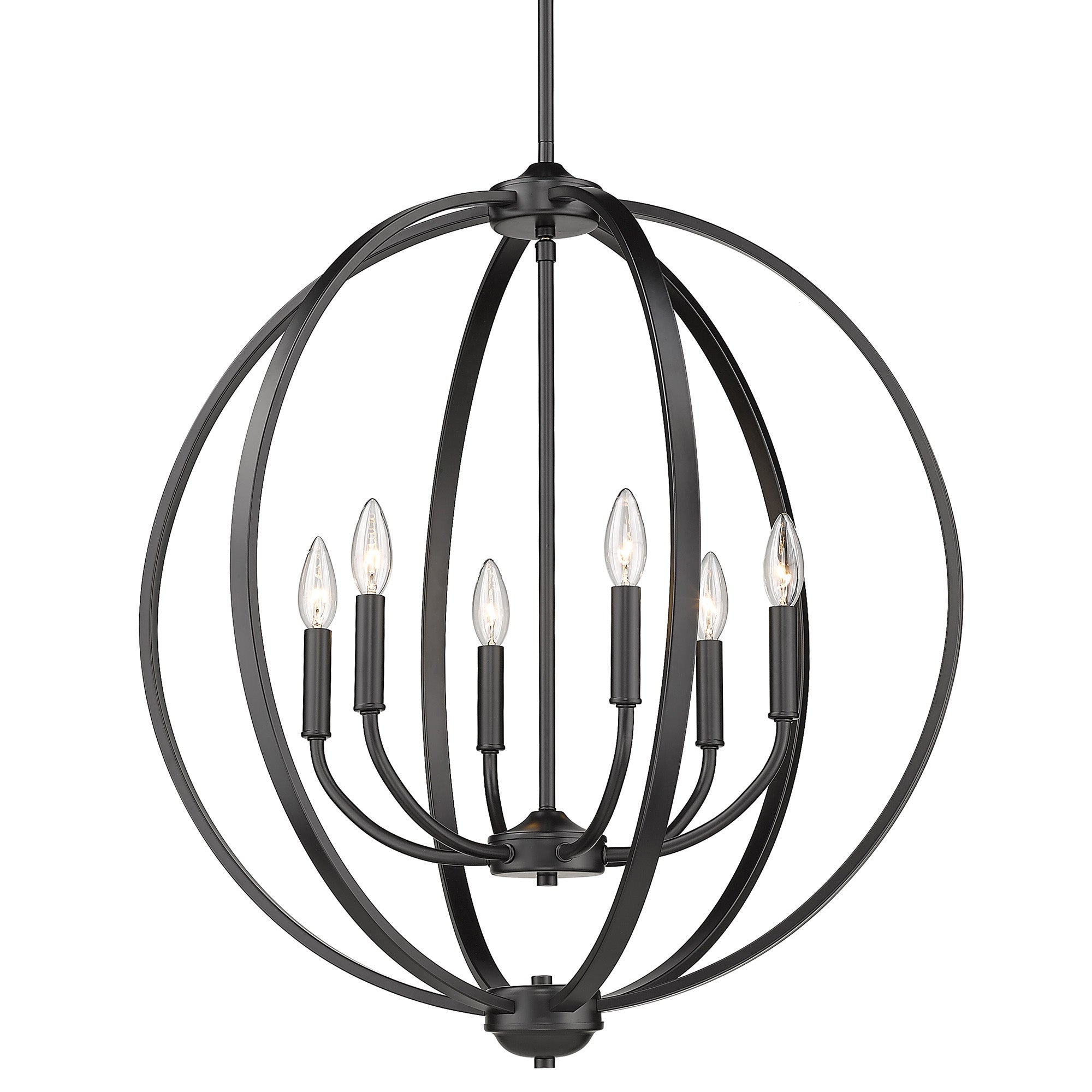 Colson 6 Light Chandelier - Matte Black / No Shade - Golden Lighting