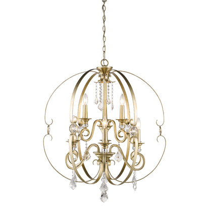 Ella 2 Tier - 9 Light Chandelier - White Gold - Golden Lighting