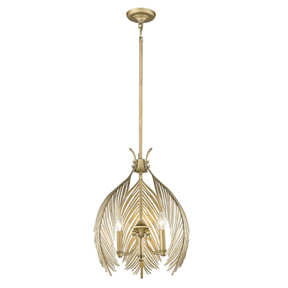 Cay 3 Light Pendant - Vintage Fired Gold - Golden Lighting