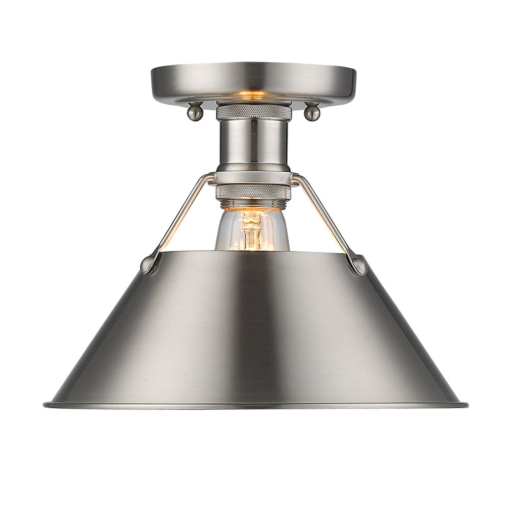 Orwell Flush Mount - Pewter / Pewter Shade - Golden Lighting