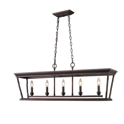 Davenport 5 Light Linear Pendant -  - Golden Lighting