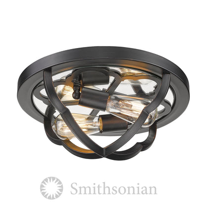 Saxon 2 Light Flush Mount -  - Golden Lighting