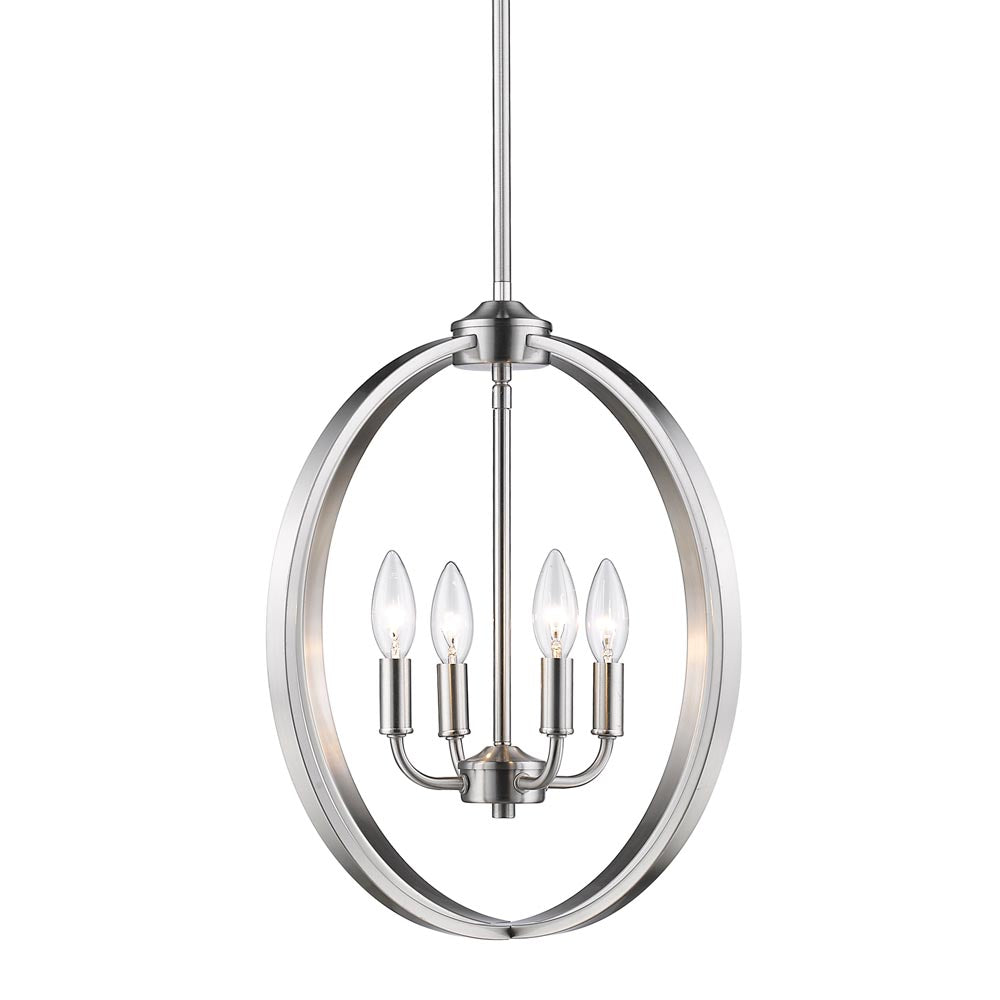 Colson 4 Light Chandelier - Pewter / No Shade - Golden Lighting