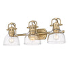 Duncan 3 Light Bath Vanity - Brushed Champagne Bronze / Clear Glass - Golden Lighting