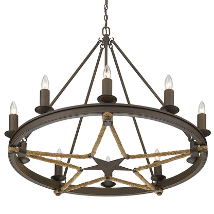 Stokes 10 Light Chandelier -  - Golden Lighting