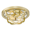 Saxon 2 Light Flush Mount - Olympic Gold - Golden Lighting
