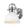 Duncan 1 Light Bath Vanity - Chrome / Matte White Shade - Golden Lighting