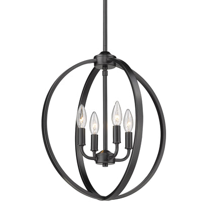 Colson 4 Light Chandelier - Matte Black / No Shade - Golden Lighting