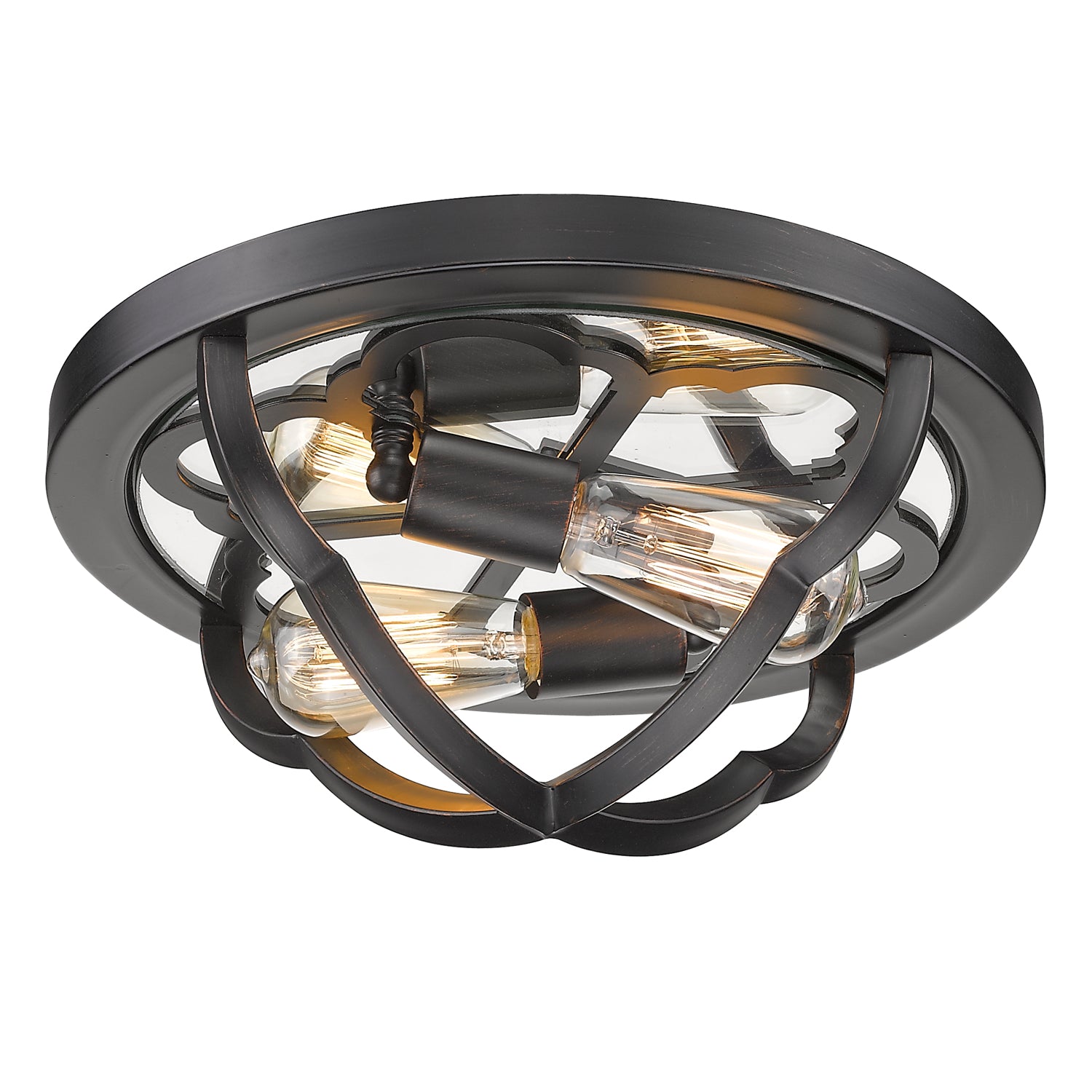 Saxon 2 Light Flush Mount -  - Golden Lighting