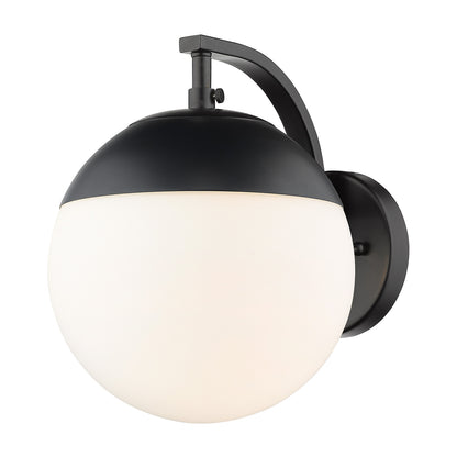 Dixon 1 Light Wall Sconce - Matte Black / Opal Glass / Matte Black - Golden Lighting