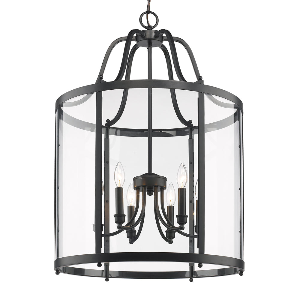 Payton 6 Light Pendant - Matte Black - Golden Lighting