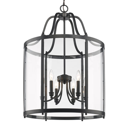 Payton 6 Light Pendant - Matte Black - Golden Lighting