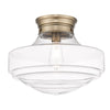 Ingalls Large Semi-Flush - Modern Brass / Clear Glass - Golden Lighting