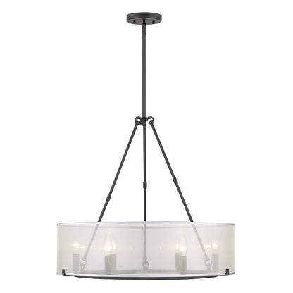 Alyssa 6 Light Chandelier - Short Rod Only -  - Golden Lighting