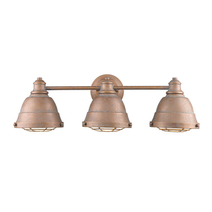 Bartlett 3 Light Bath Vanity - Copper Patina - Golden Lighting