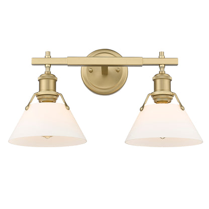 Orwell 2 Light Bath Vanity - Brushed Champagne Bronze / Opal Glass Shades - Golden Lighting