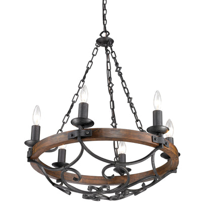 Madera 6 Light Chandelier -  - Golden Lighting