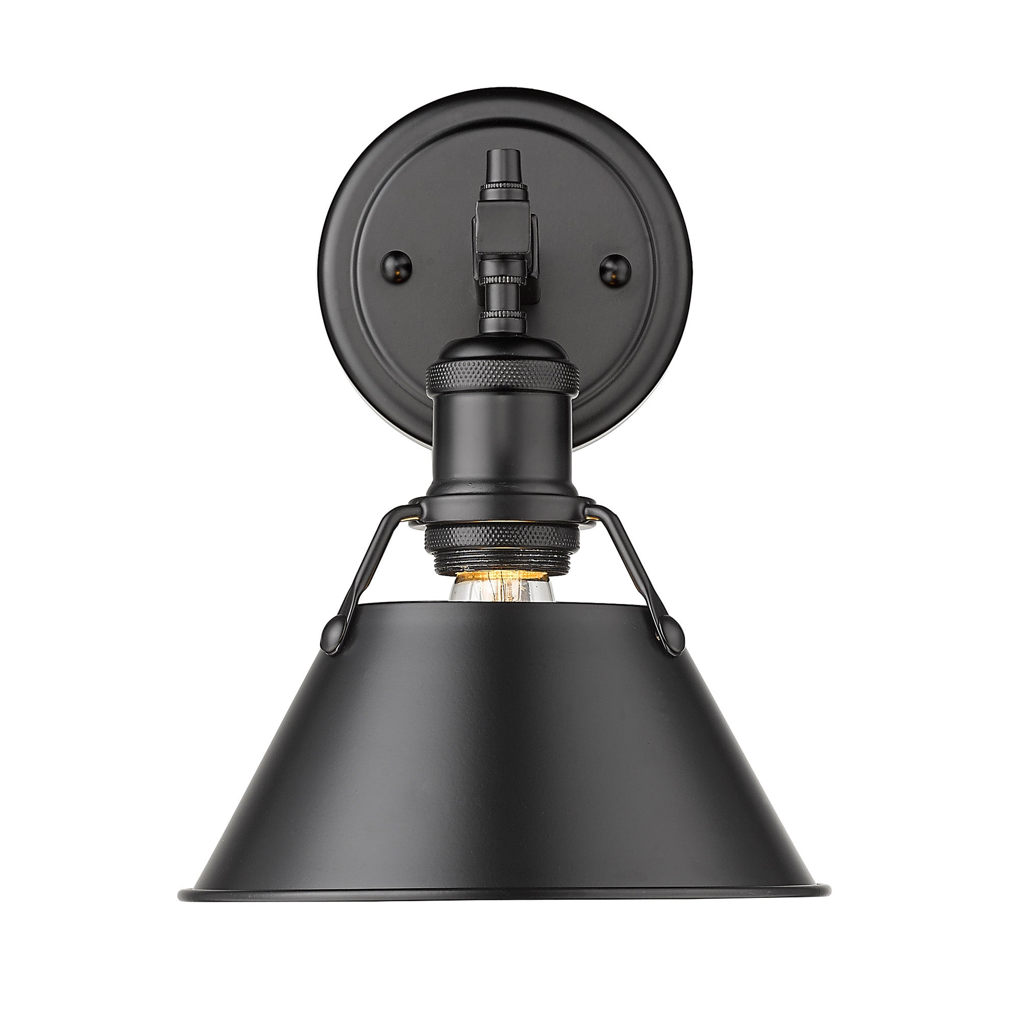 Orwell 1 Light Bath Vanity - Matte Black / Matte Black Shade - Golden Lighting