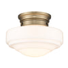 Ingalls Semi-Flush - Modern Brass / Vintage Milk Glass - Golden Lighting