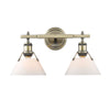 Orwell 2 Light Bath Vanity - Aged Brass / Opal Glass Shades - Golden Lighting