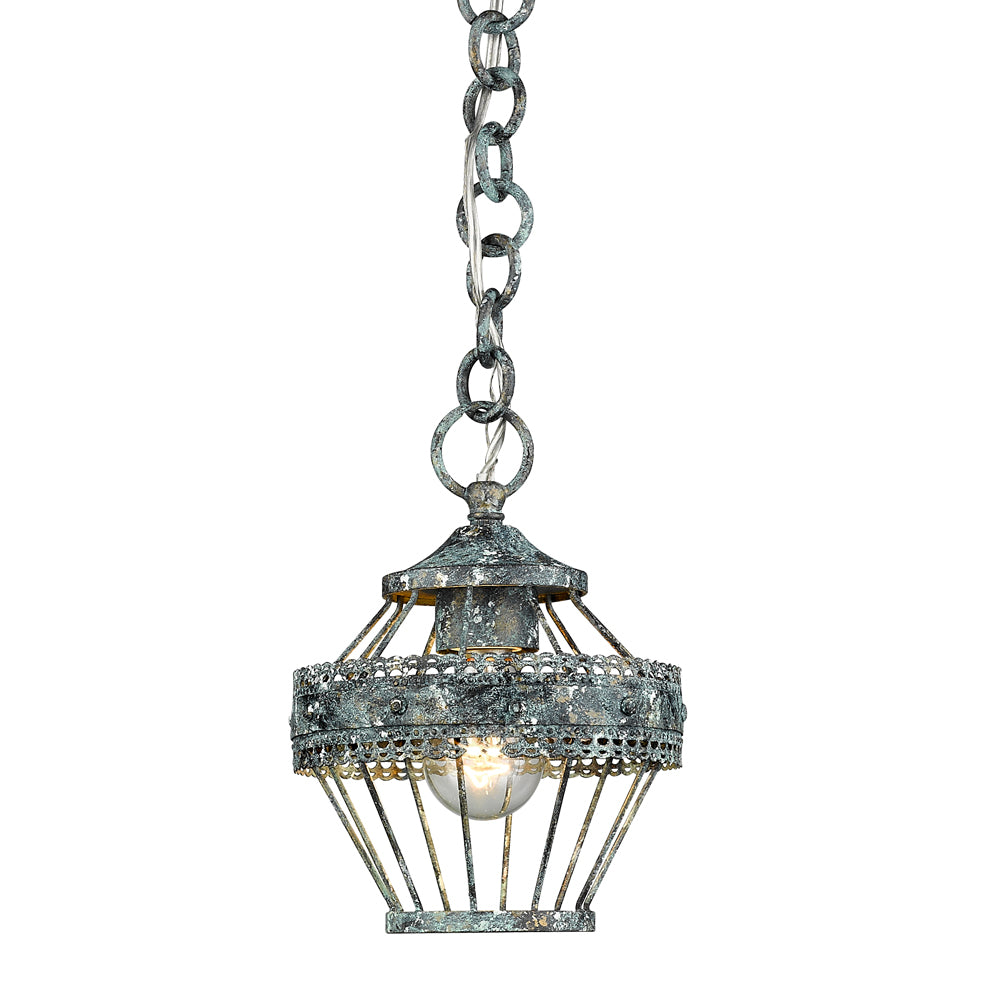 Ferris Mini Pendant - Blue Verde Patina - Golden Lighting