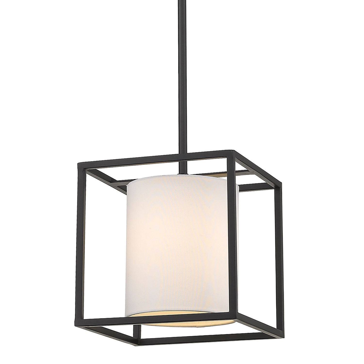 Manhattan Mini Pendant - Matte Black / Modern White Shade - Golden Lighting