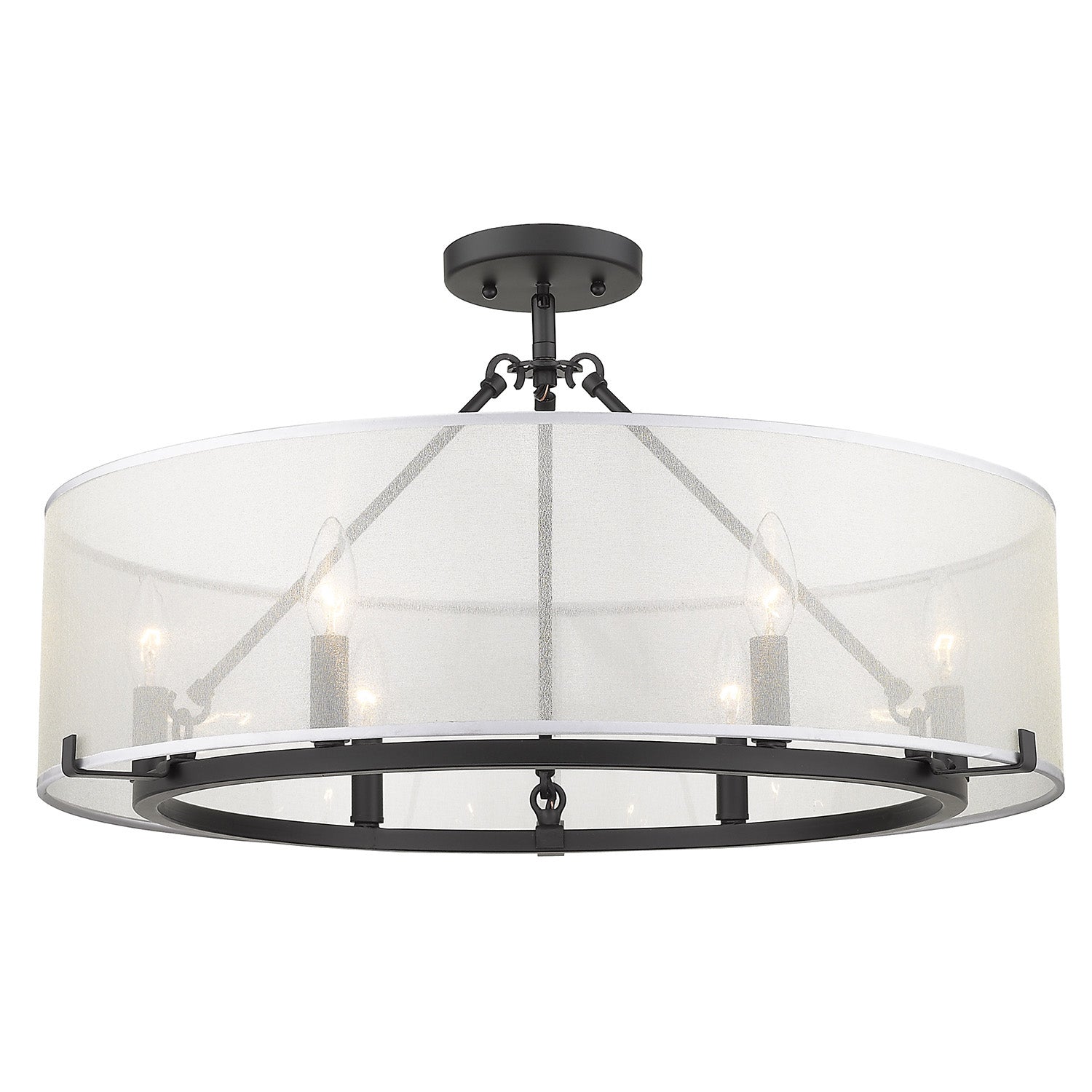 Alyssa 6 Light Chandelier - Short Rod Only -  - Golden Lighting