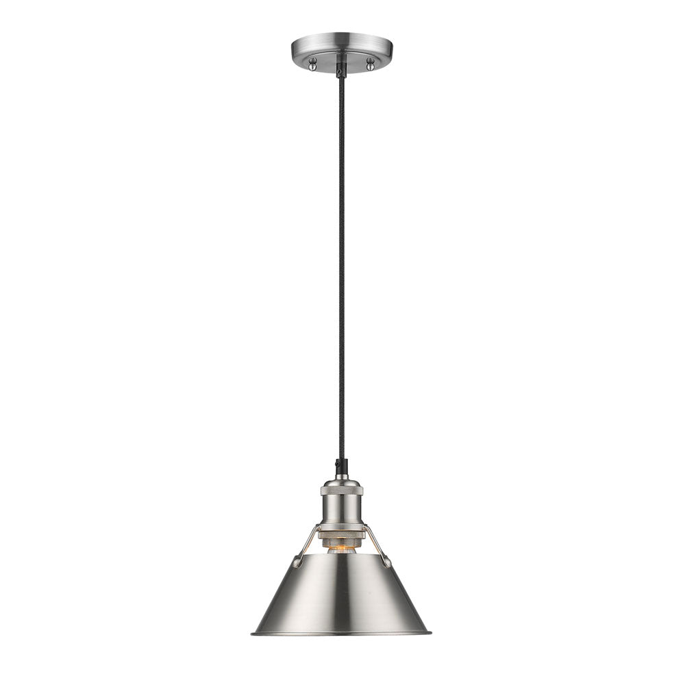 Orwell Small Pendant - 7" - Pewter / Pewter Shade - Golden Lighting