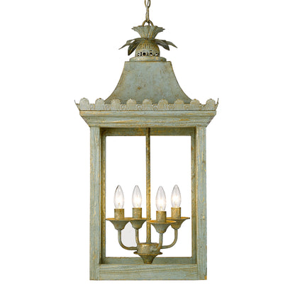 Finley 4 Light Pendant - Vintage Sage - Golden Lighting