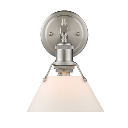 Orwell 1 Light Bath Vanity - Pewter / Opal Glass Shade - Golden Lighting