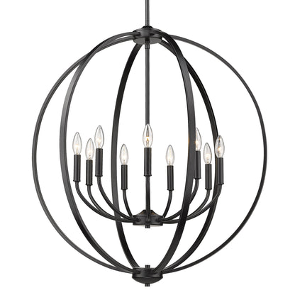 Colson 9 Light Chandelier - Matte Black / No Shade - Golden Lighting