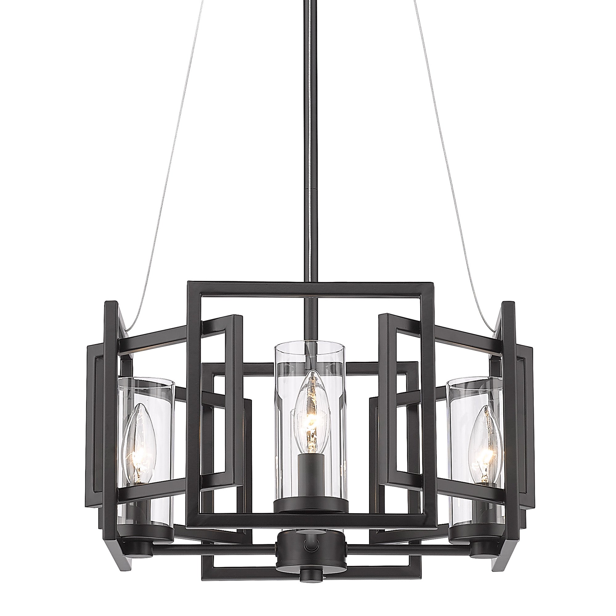 Marco 4 Light Pendant - Matte Black - Golden Lighting