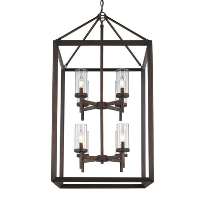 Smyth 8 Light Pendant (Gunmetal Bronze & Clear Glass) -  - Golden Lighting