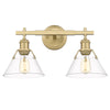 Orwell 2 Light Bath Vanity - Brushed Champagne Bronze / Clear Glass Shades - Golden Lighting