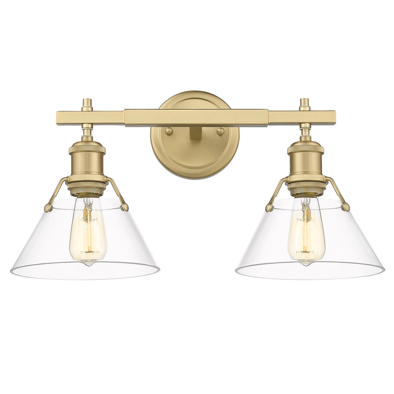 Orwell 2 Light Bath Vanity - Brushed Champagne Bronze / Clear Glass Shades - Golden Lighting
