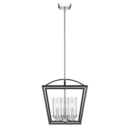 Mercer 3 Light Pendant - Matte Black / Chrome - Golden Lighting